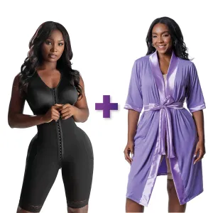 BBL & Lipo | Stage 1 Faja Colombiana Post Surgery| With Bra   Post Surgery Recovery Night Gown Robe with Drain Pockets | ¾ Sleeves
